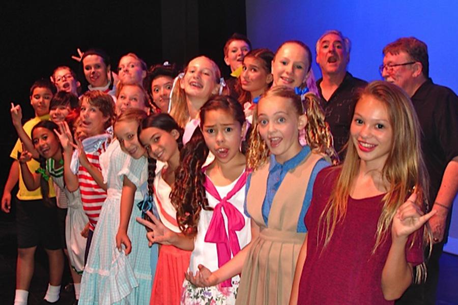 The cast and crew of the Middle School play