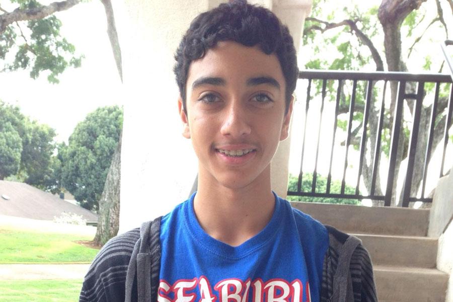 Outside of school, Seabury Hall freshman Shayan Shirkhodai likes to go to the beach, hang out with his friends, play guitar, and play tennis.