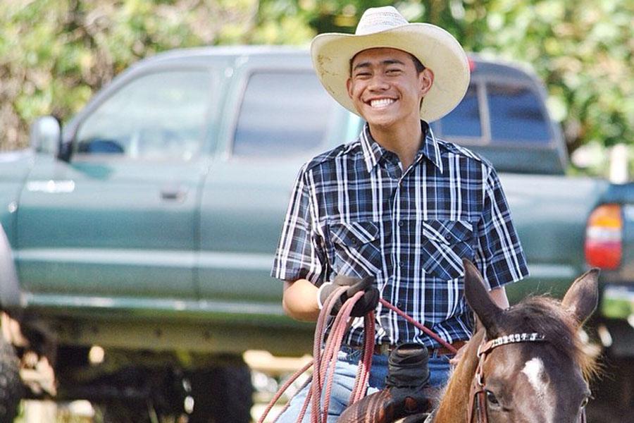 Seabury Hall sophomore Trystin Hooper competes in local rodeos, specializing in barrel racing and team roping.